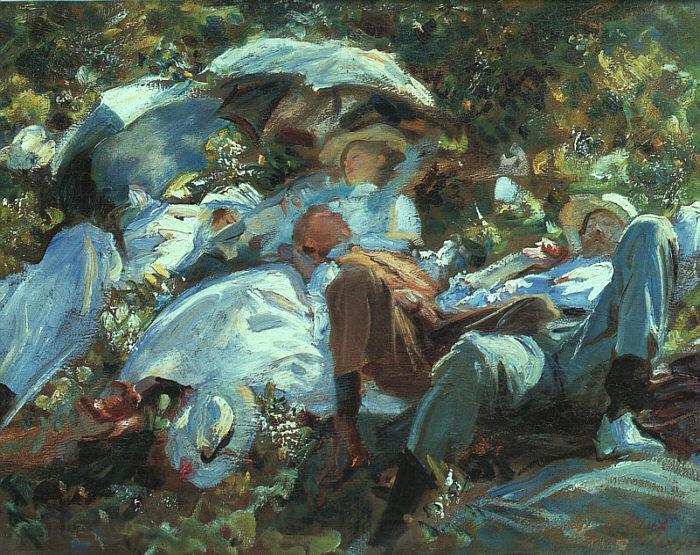 John Singer Sargent Group with Parasols Norge oil painting art